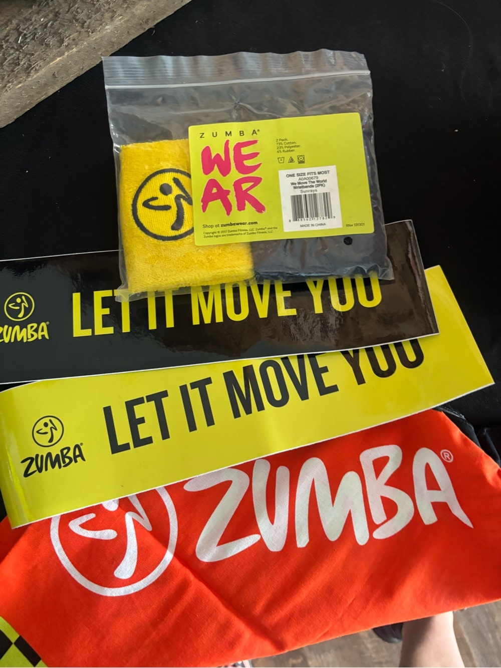 Zumba Fitness Yellow & Black Logo Wristband Pack